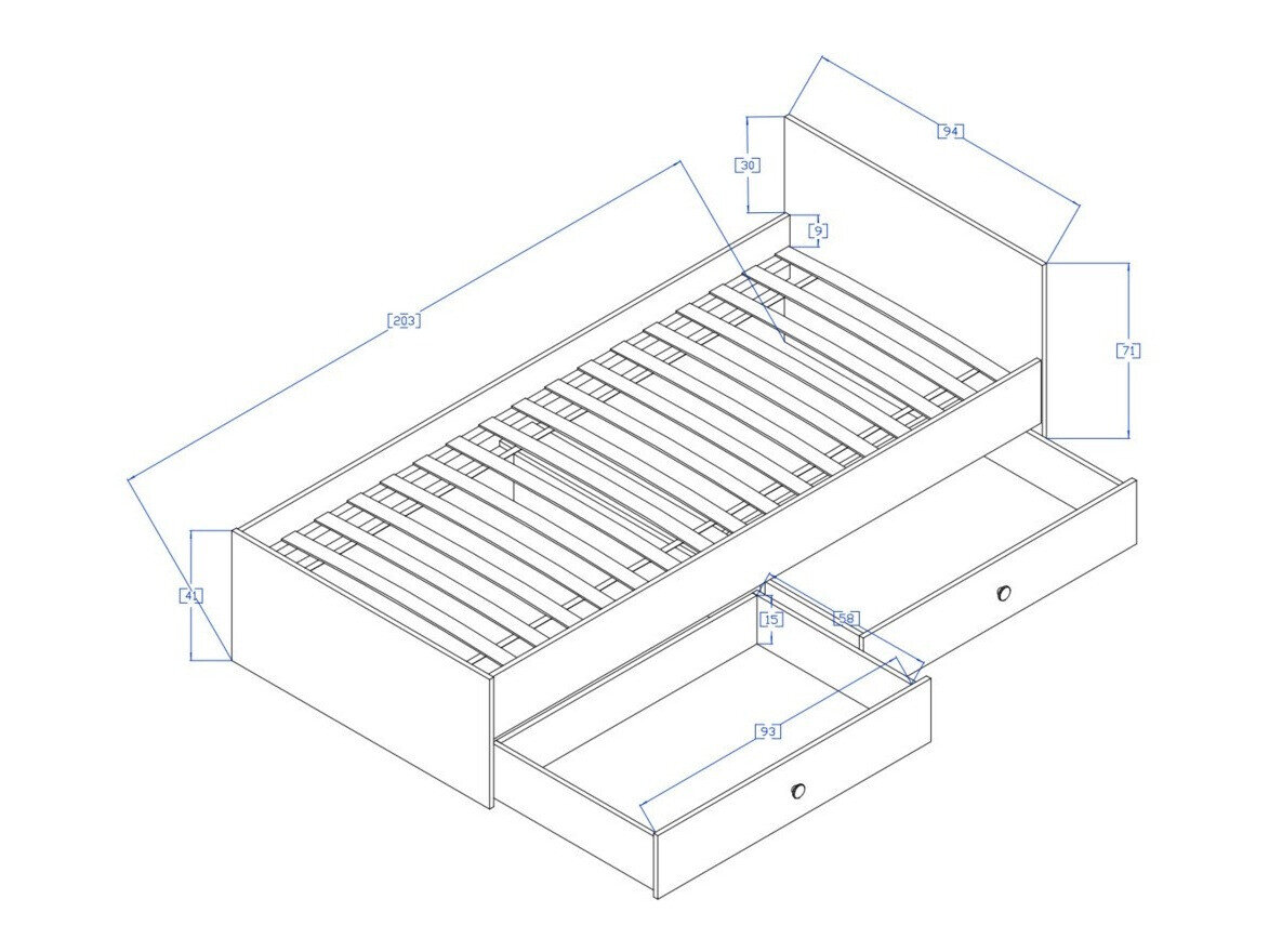 Bed Mirelbu 112 (Artisan eiken + Glanzend wit)