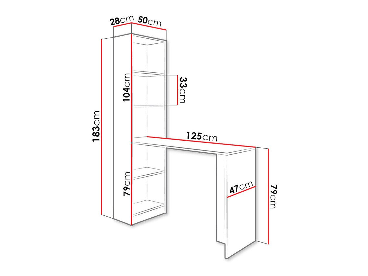 Skrivebord Dover 109 (Hvid)