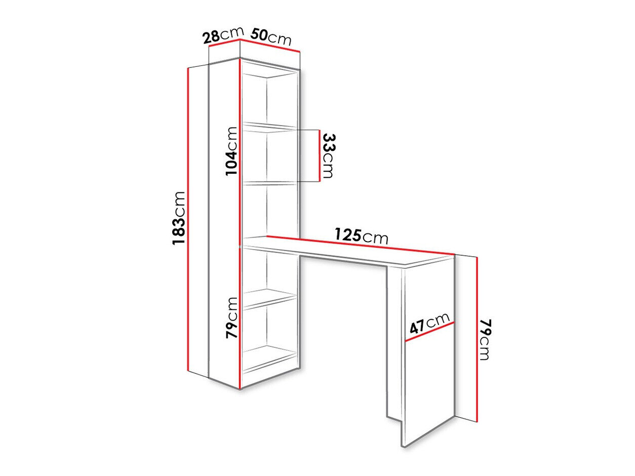 Skrivebord Dover 109 (Mørk aske)