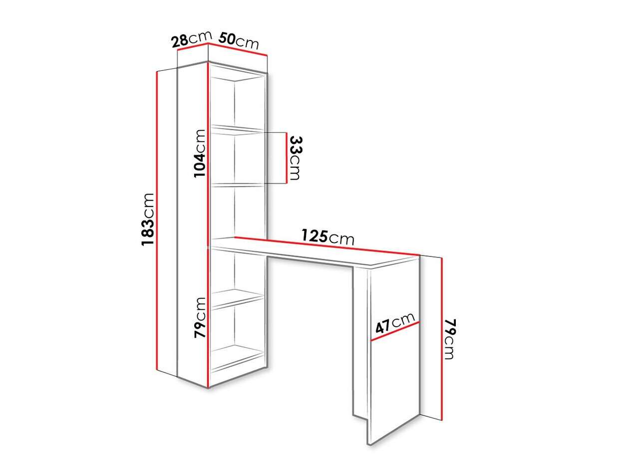 Skrivebord Dover 109 (Sonoma eg)