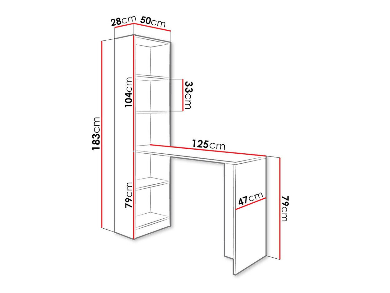 Skrivebord Dover 109 (Sonoma eg)