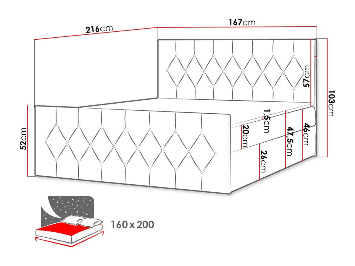 Boxspring postelja Hortulus II (Mikrofaza 10)