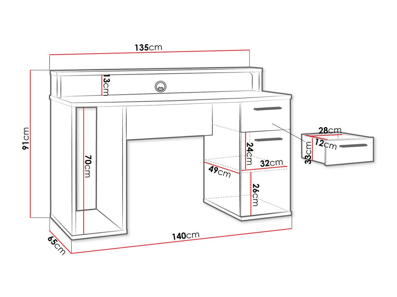 Gamingbord Serus (Mat sort)