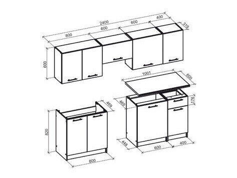 Køkkensæt Houston 856 (Hvid + Sonoma eg)