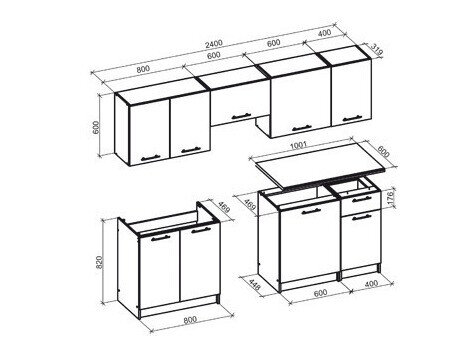 Køkkensæt Houston 856 (Wotan eg + Antracit)