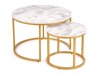 Salontafel set Houston 2213 (Wit marmer + Gouden)