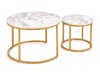 Salontafel set Houston 2213 (Wit marmer + Gouden)