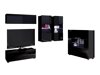 Ensemble de salon Tivdalu 115 (Noir + Noir brillant)