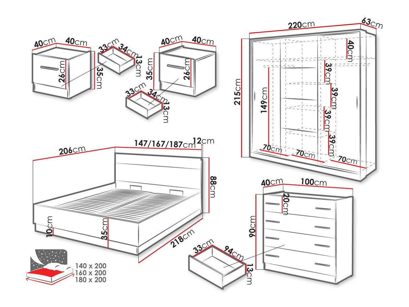 Soveværelsessæt Livsori 110