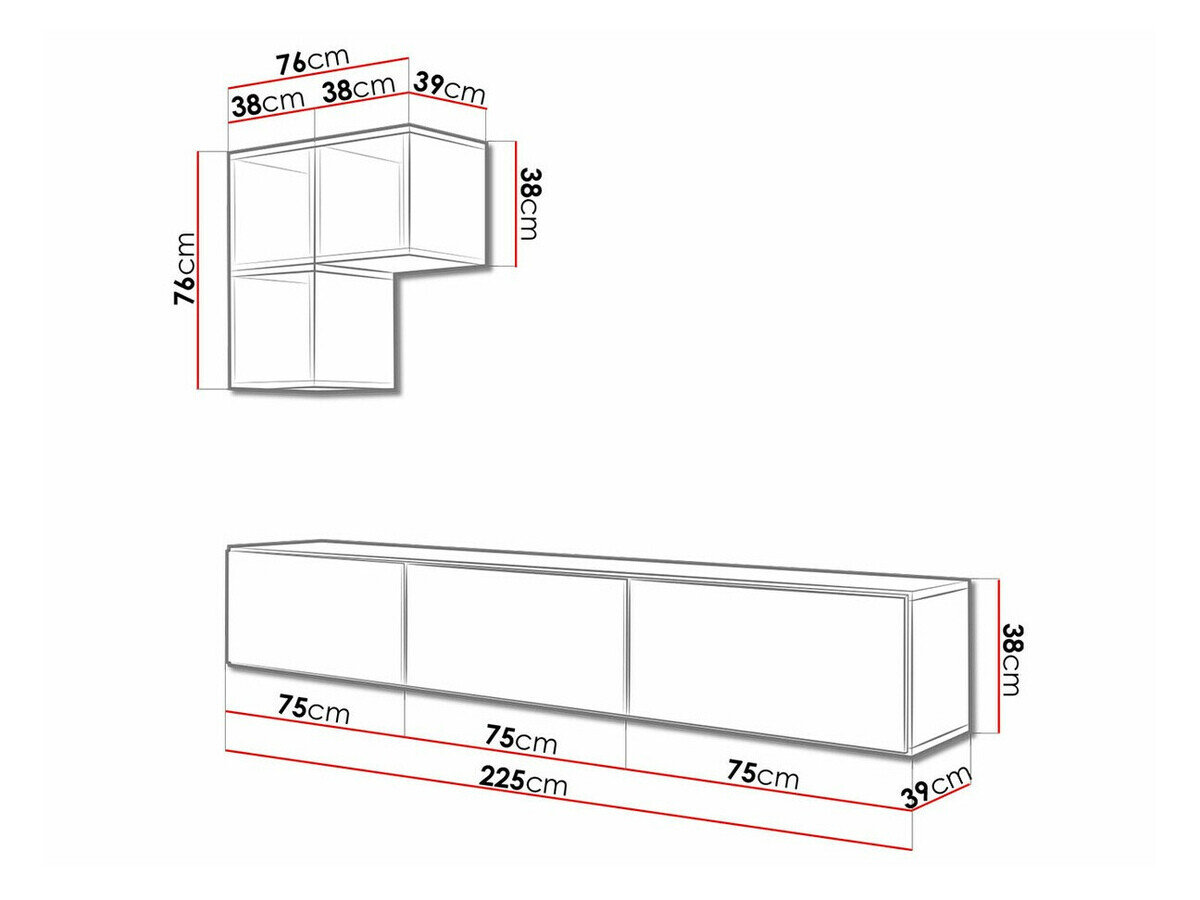 Stuemøbelsæt Corbele 111 (Hvid)