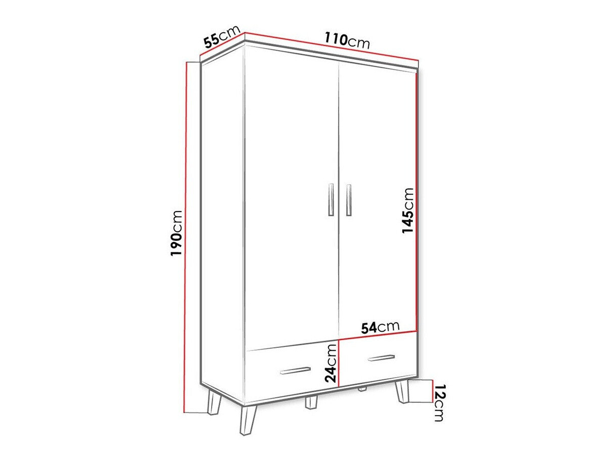 Armoire Larfloi 111 (Blanc + Sonoma chêne)
