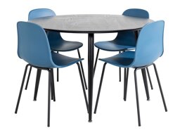 Eetkamerset Dallas 1622 (Blauw + Zwart)