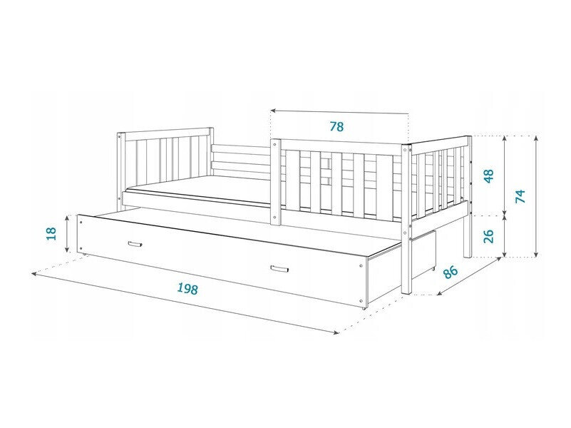 Bed Aurora 149 (Grijs)