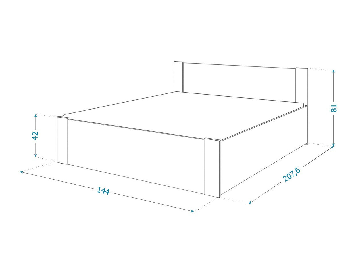 Seng Aurora 154 (Hvid + Fyrretræ)