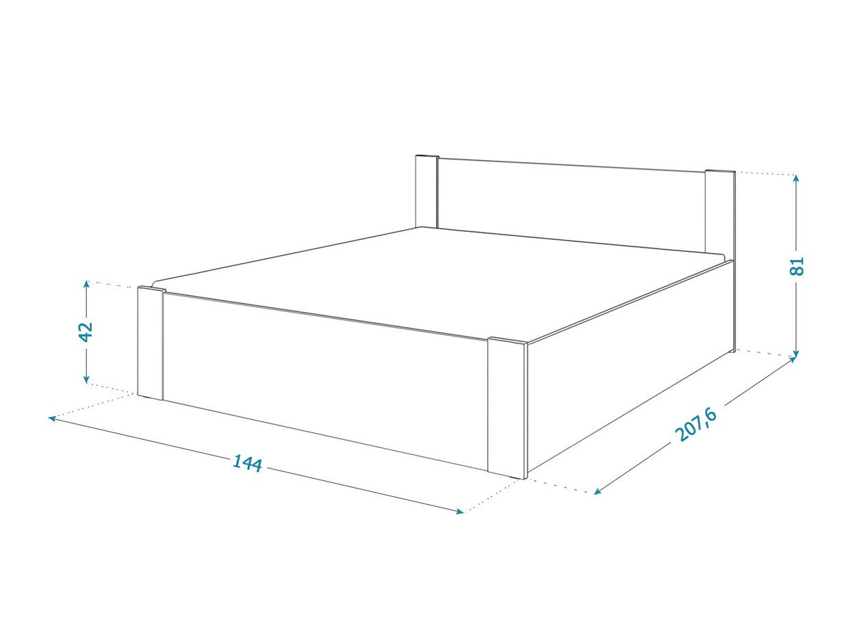 Seng Aurora 155 (Hvid + Fyrretræ)