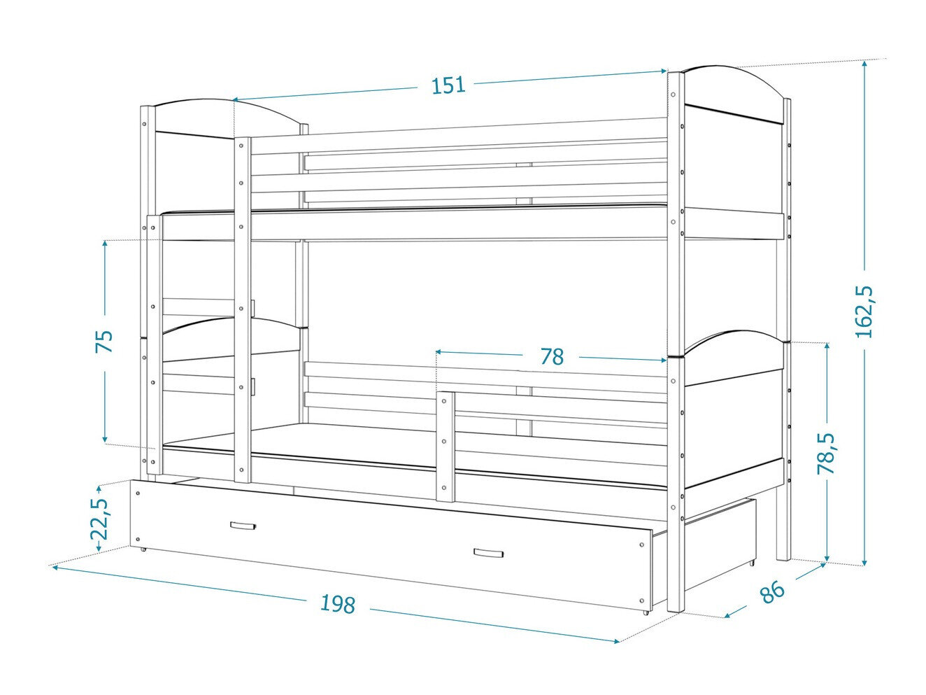 Stapelbed Aurora 102 (Roze)