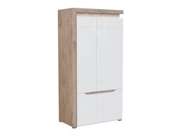 Kledingkast Revelmi 107 (Eiken + Glanzend wit)