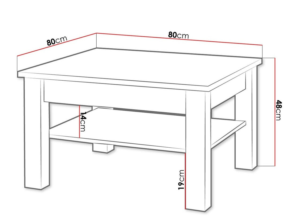 Salontafel Melfeli 115 (Sonoma eik)