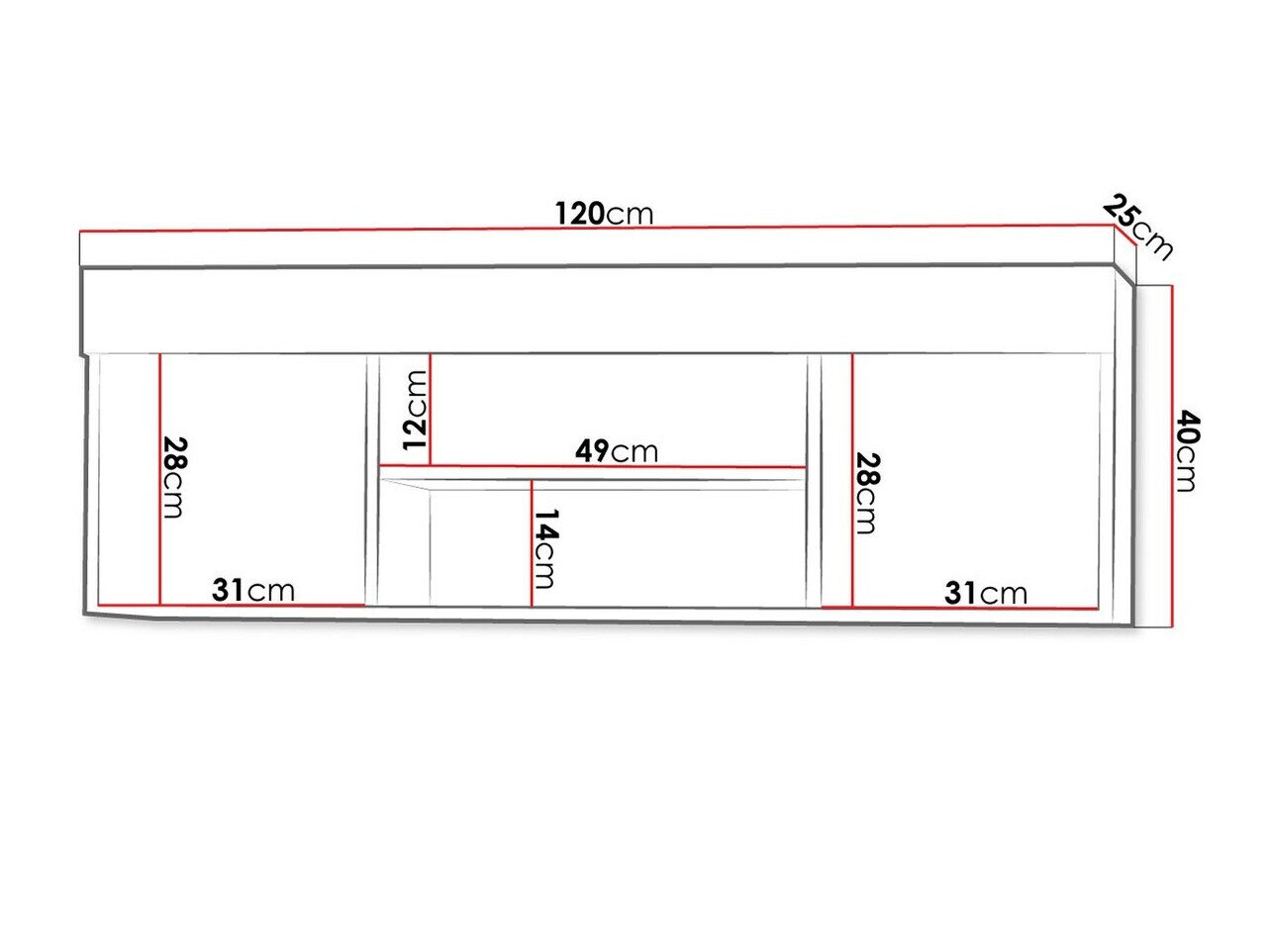 Wandplank Melfeli 123 (Sonoma eik)