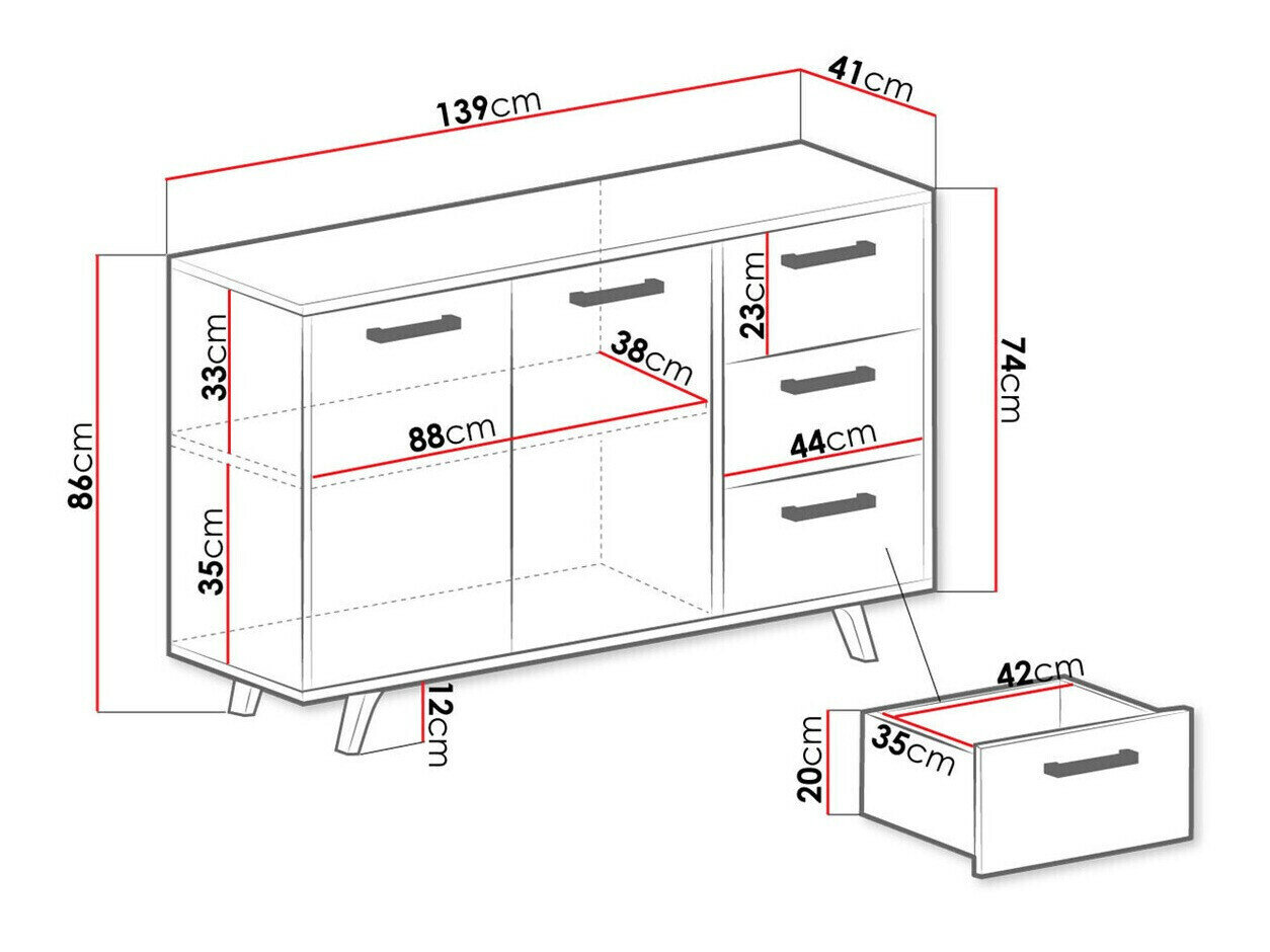 Kommode Delbalo 103 (Grøn + Gylden)