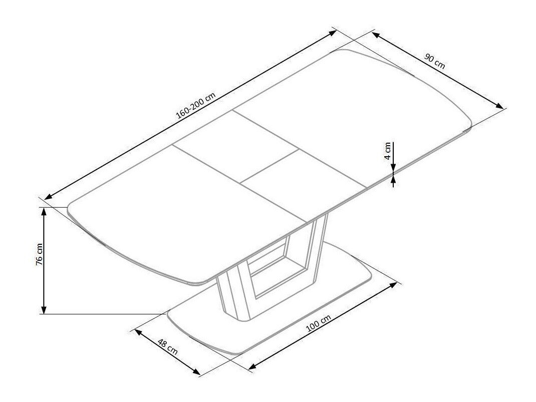 Tafel Houston 722 (Antraciet + Notenhout)