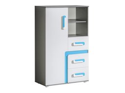 Ladekast Levtala 106 (Antraciet + Wit + Turquoise)