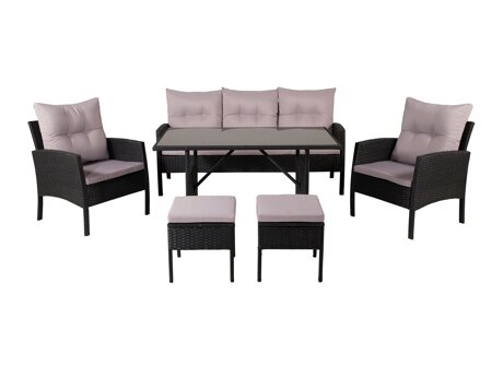 Aiamööblikomplekt Dallas 2473 (Must + Hall)