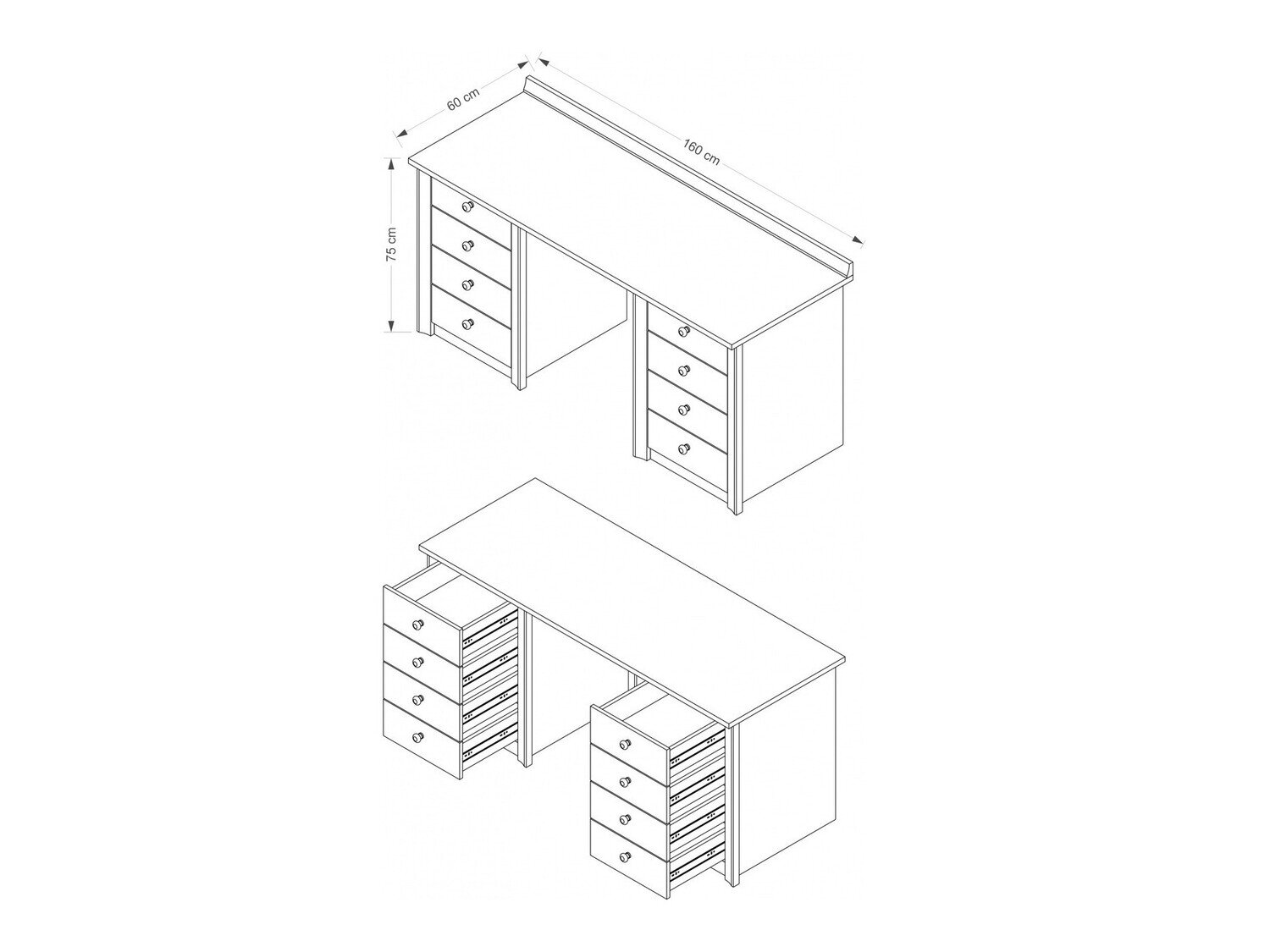 Skrivebord Elialo 112 (Mørk Sonoma eg)