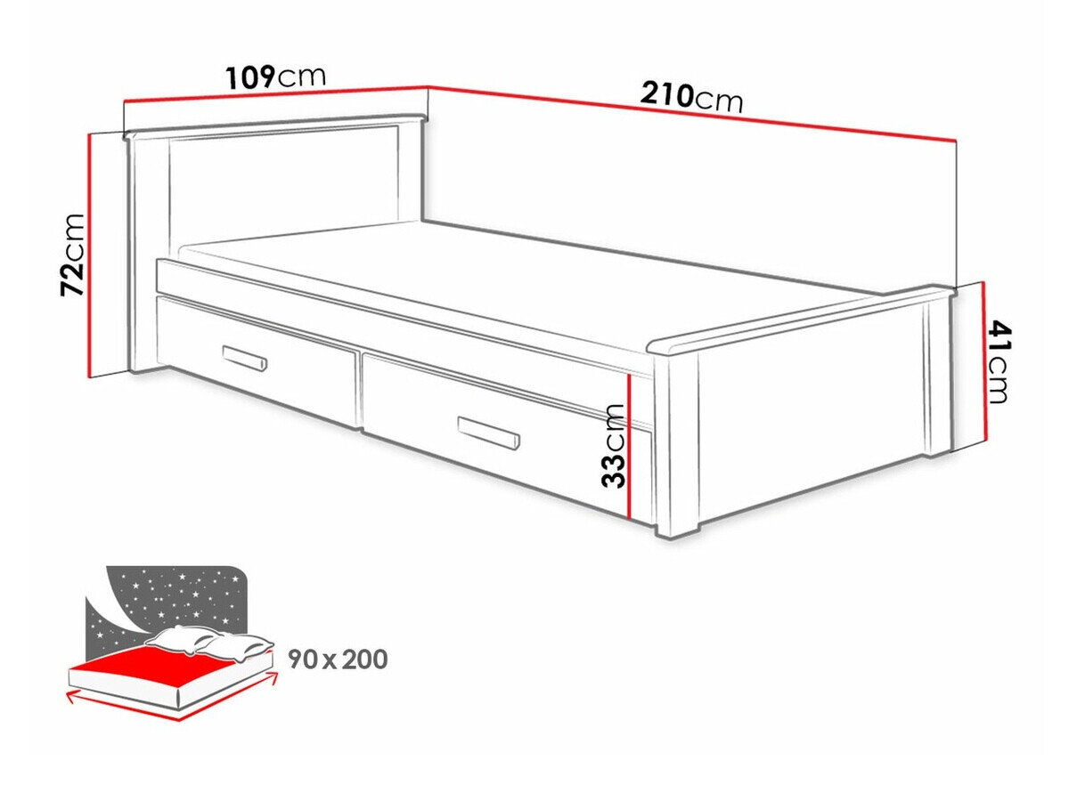 Seng Henderson 116 (Hvid + Grå)