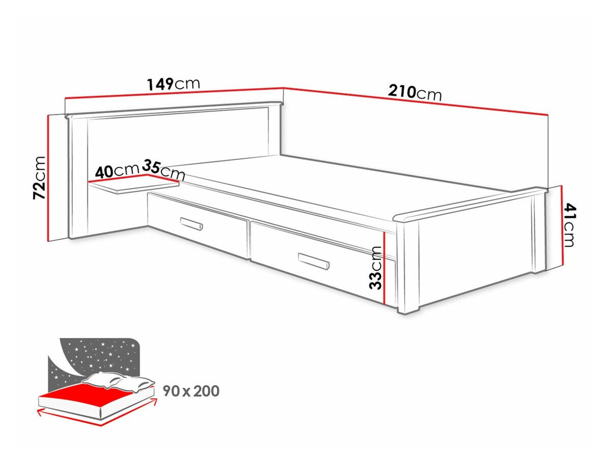 Seng Henderson 118 (Hvid + Trøffel)