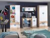 Bureau Balvire 110 (Licht eiken + Wit + Turquoise)