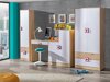 Bureau Balvire 111 (Licht eiken + Wit + Roze)