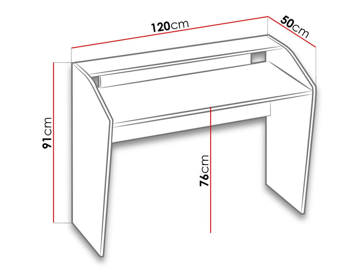 Bureau Lorlare 103 (Wit + Grijs)