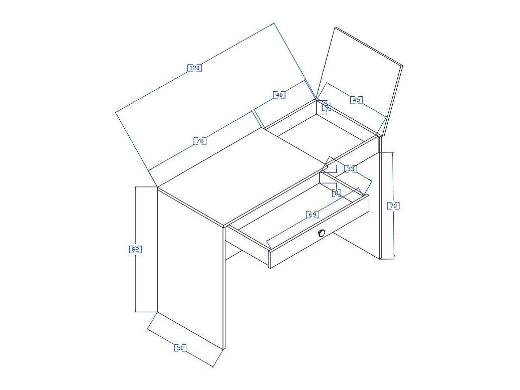 Bureau Mirelbu 109 (Artisan eiken + Glanzend wit)