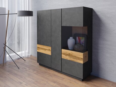 Aparador Livlore 106 (Madera gris + Roble wotan)
