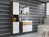 Badkamerset Sarasota 122 (Wotan eik + Glanzend wit)