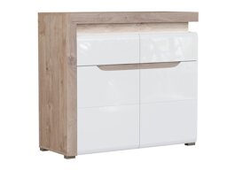 Ladekast Revelmi 102 (Eiken + Glanzend wit)