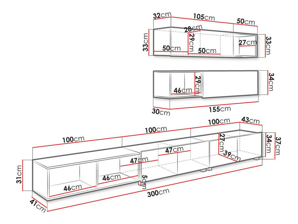Stuemøbelsæt Remus XXV (Sort + Blank sort + Artisan eg)