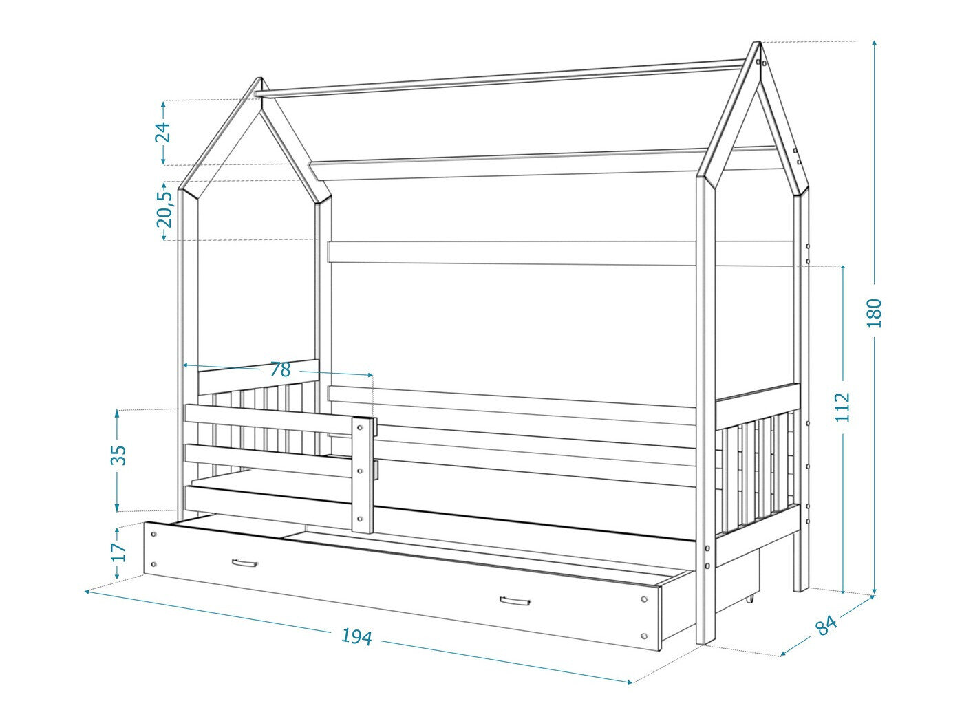 Bed Aurora 123 (Grijs)