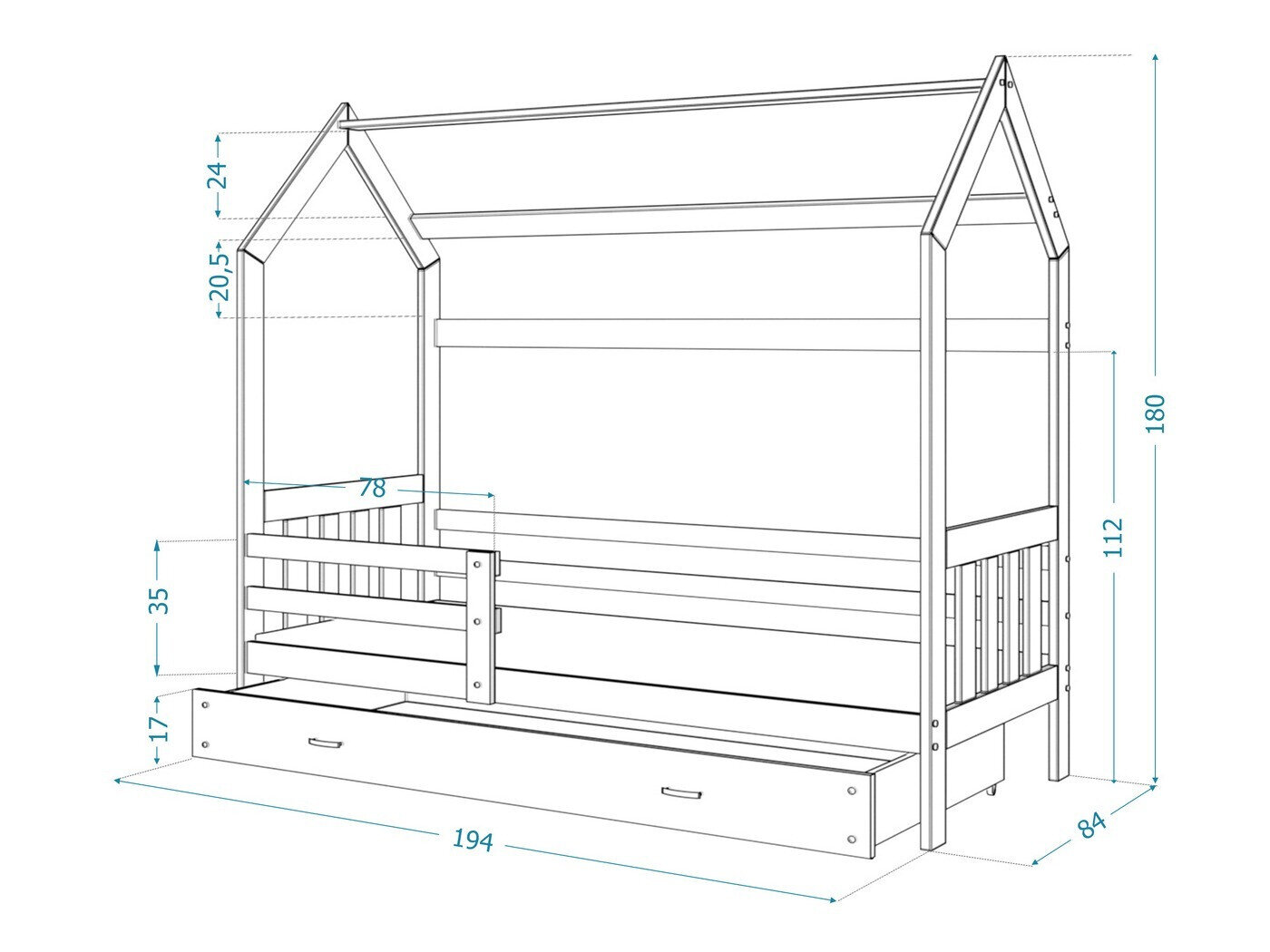Bed Aurora 123 (Wit)