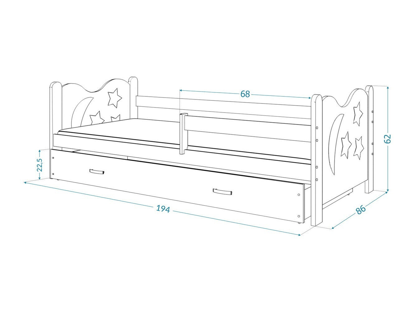 Bed Aurora 124 (Wit)