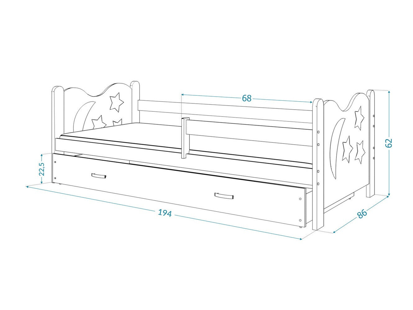 Bed Aurora 124 (Wit)