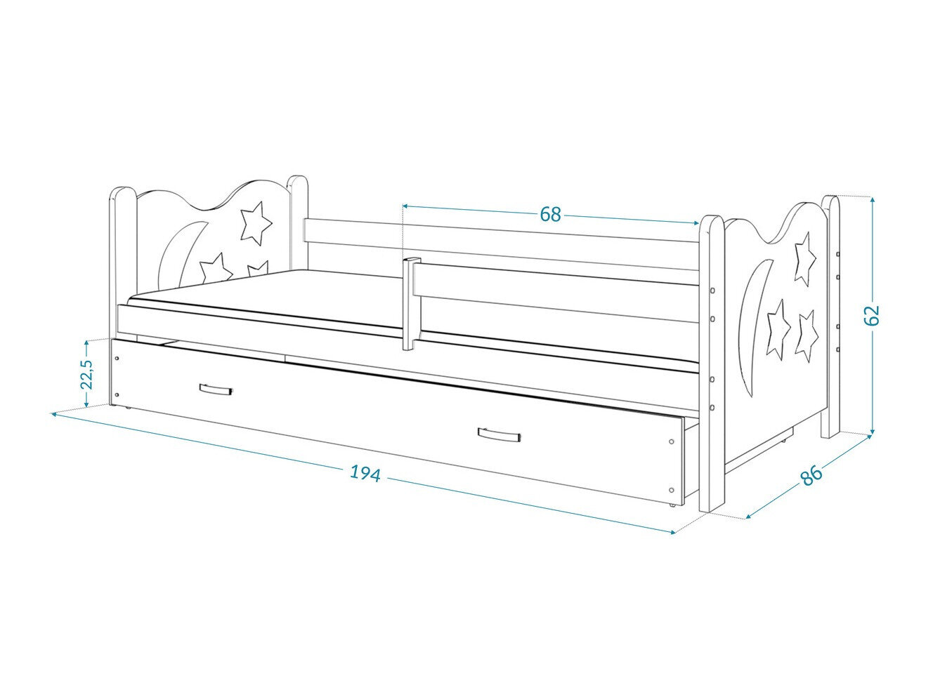 Bed Aurora 124 (Wit)