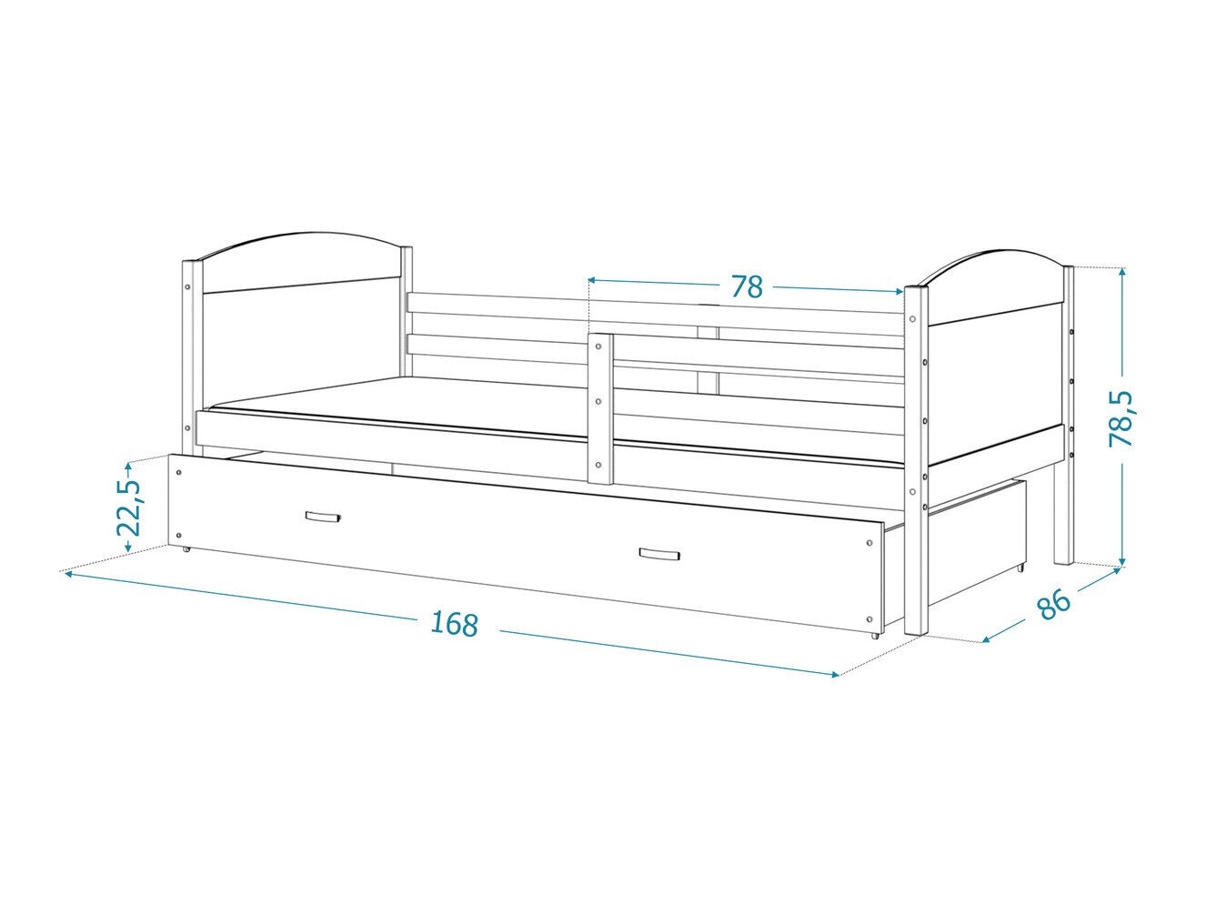 Bed Aurora 127 (Grenen)