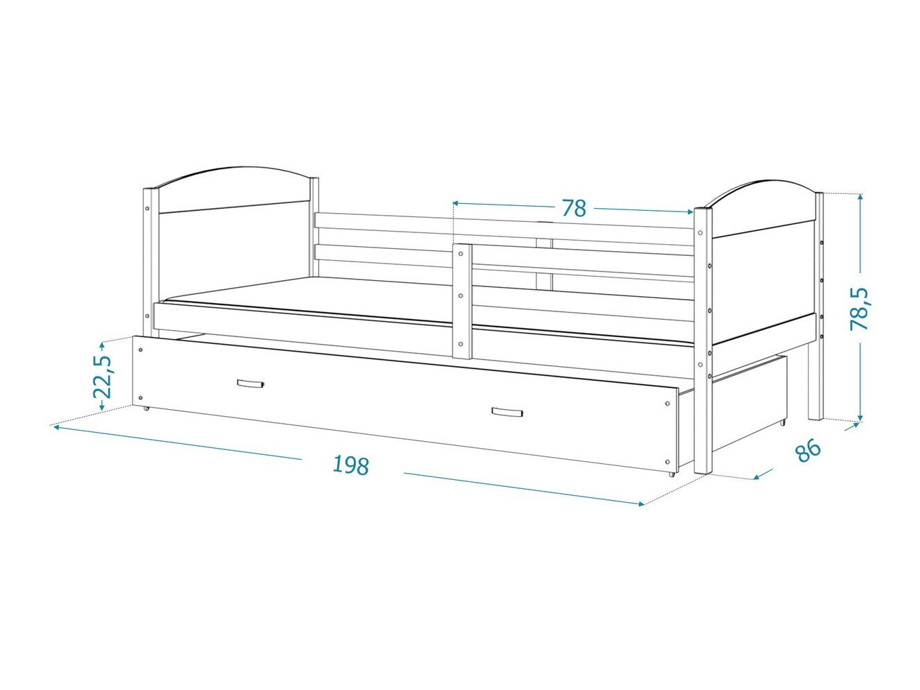 Bed Aurora 128 (Wit)