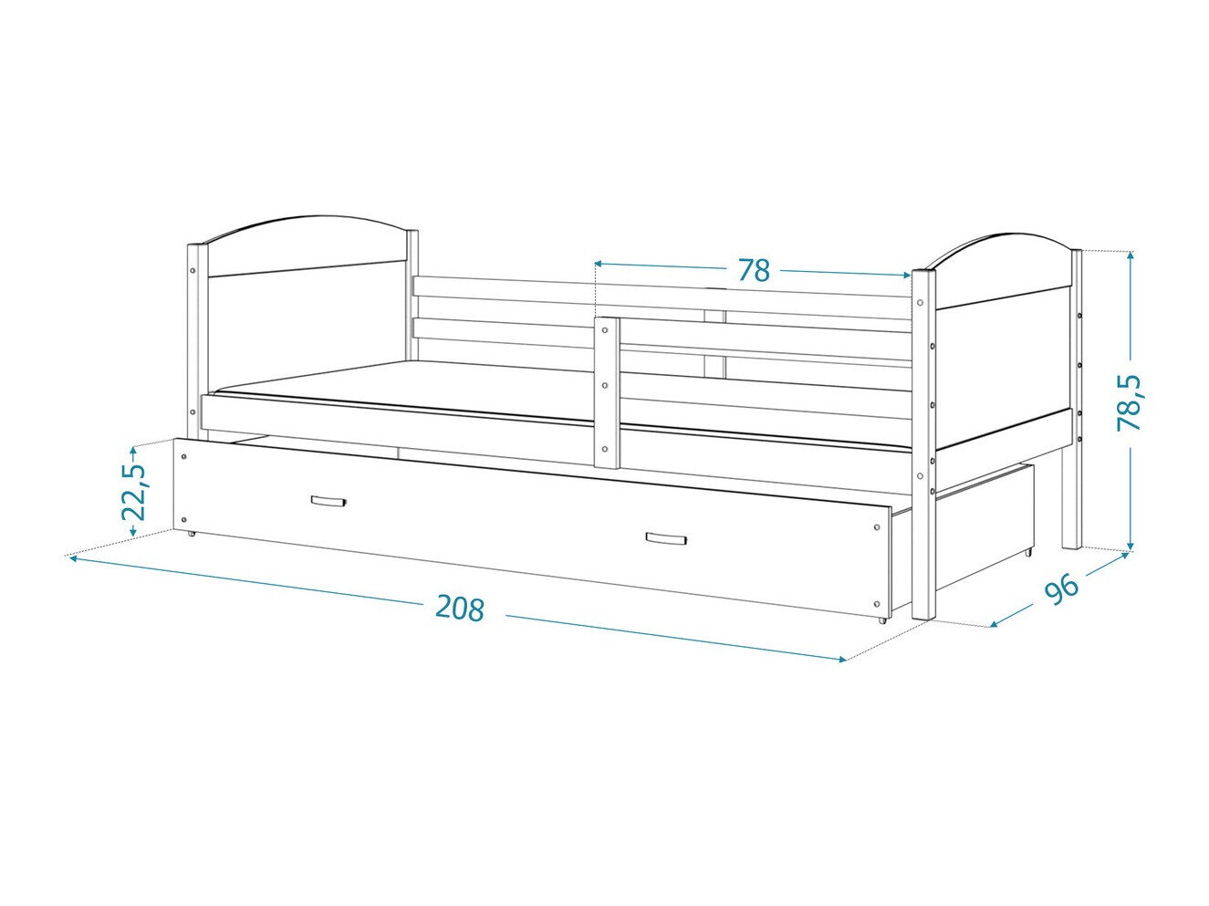 Bed Aurora 129 (Grijs)