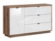 Ladekast Fivale 100 (Donker delano-eik + Glanzend wit)