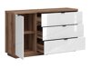 Ladekast Fivale 100 (Donker delano-eik + Glanzend wit)