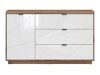 Ladekast Fivale 100 (Donker delano-eik + Glanzend wit)
