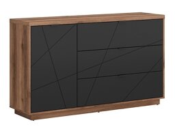 Ladekast Fivale 100 (Donker delano-eik + Matzwart)